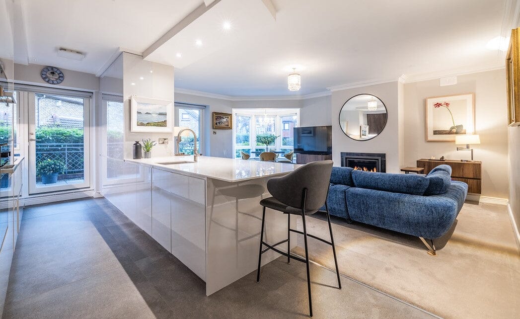 a beautiful kitchen and open plan living area combined 852663